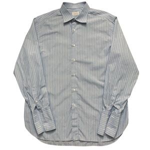 $145 IKE BEHAR BLUE//LAVENDER 100/% Cotton Dress Shirt Size 14 1//2-32//33